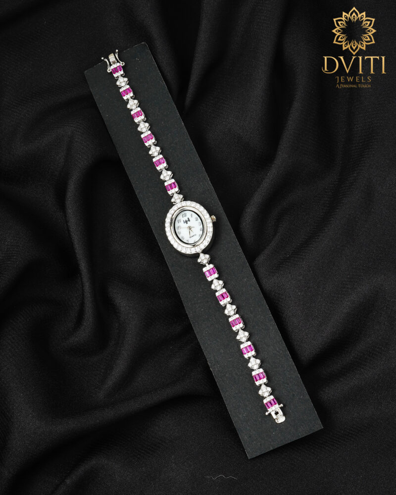 Oval pink budgets watch